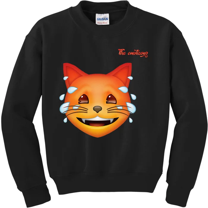 Emoji Heated Sweating Cat Face Kids Sweatshirt