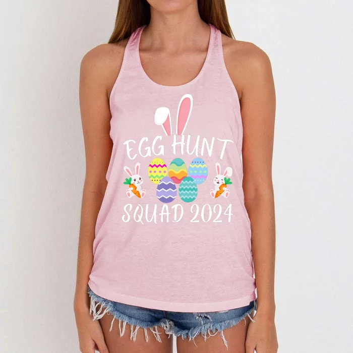 Egg Hunt Squad 2024 Funny Easter Day 2024 Egg Hunt Easter Eggs Hunter Women's Knotted Racerback Tank