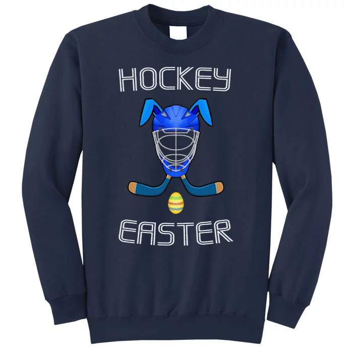 Easter Hockey Stick Puck Goalie Mask Bunny Ears Eggs Sweatshirt