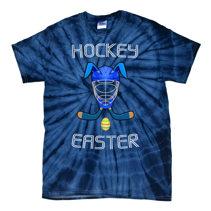 Easter Hockey Stick Puck Goalie Mask Bunny Ears Eggs Tie-Dye T-Shirt