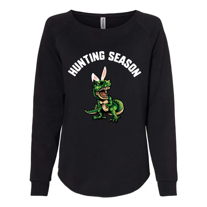 Easter Hunting Season Trex Dinosaur Bunny Ears Gift Womens California Wash Sweatshirt