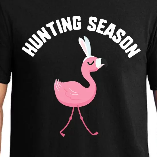 Easter Hunting Season Flamingo Candy Gift Spring Bunny Gift Pajama Set