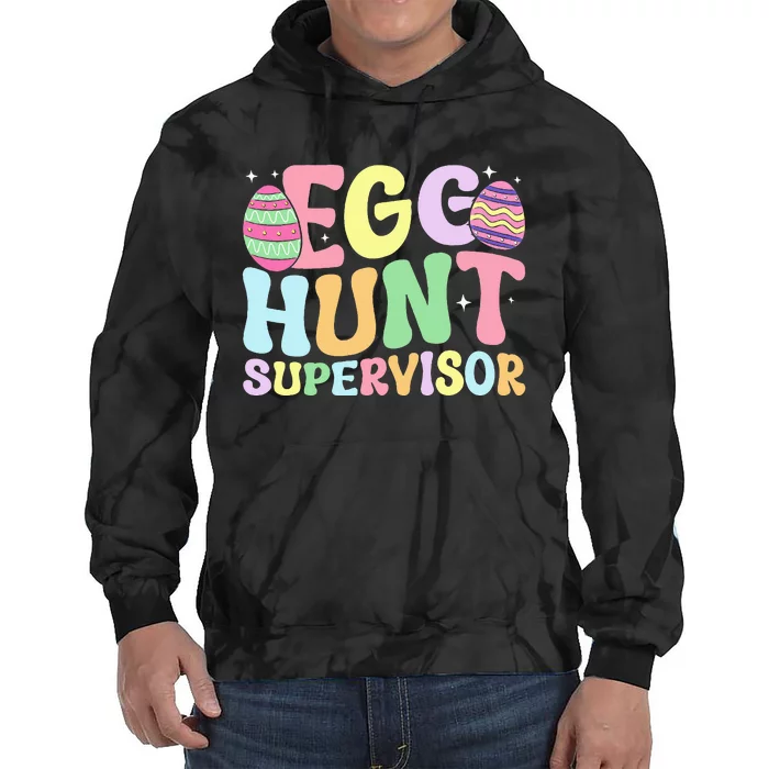 Egg Hunt Supervisor Mom Dad Tie Dye Hoodie