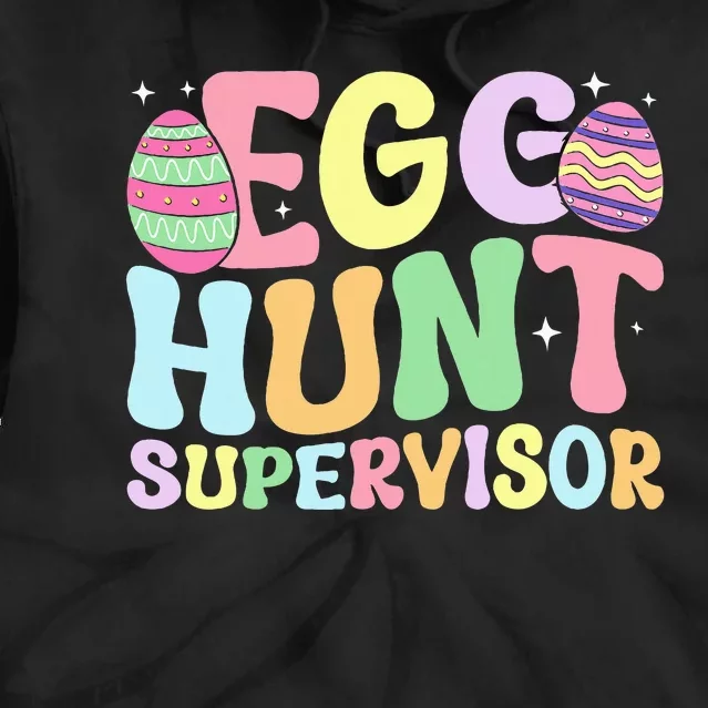 Egg Hunt Supervisor Mom Dad Tie Dye Hoodie