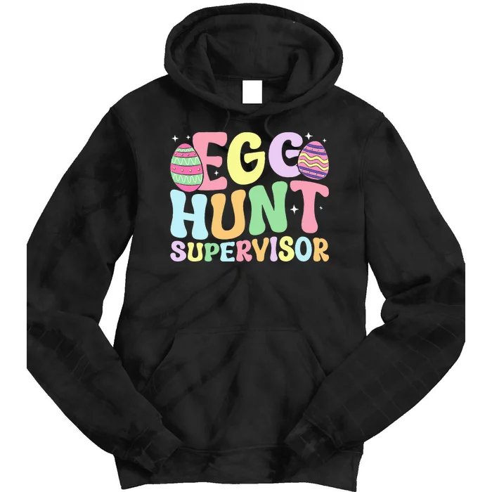 Egg Hunt Supervisor Mom Dad Tie Dye Hoodie