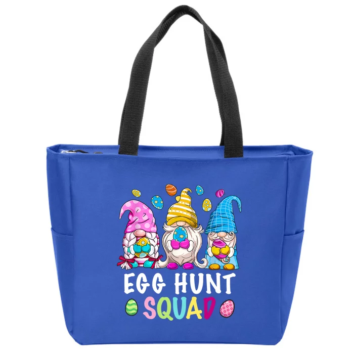 Egg Hunt Squad Gnomes Happy Easter Day Gnomes Bunny Egg Hunt Gift Zip Tote Bag