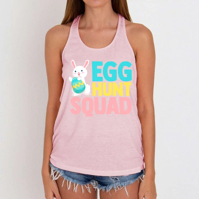 Egg Hunt Squad Easter Eggs Bunny Lover Holy Week Christian Gift Women's Knotted Racerback Tank