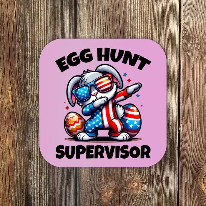 Egg Hunt Supervisor Easter 2024 Family Matching Coaster