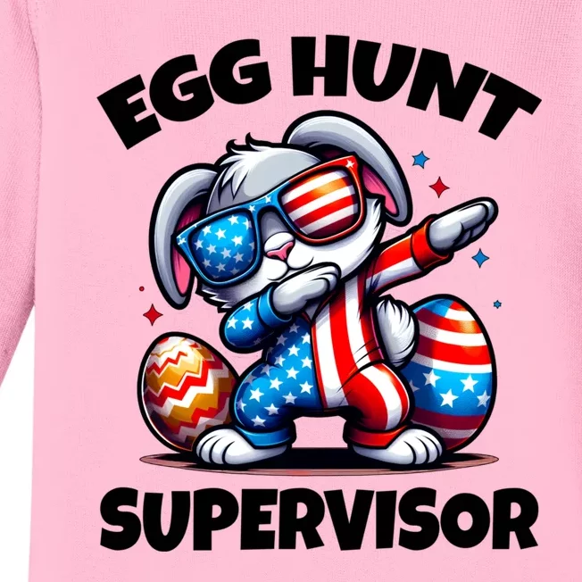 Egg Hunt Supervisor Easter 2024 Family Matching Baby Long Sleeve Bodysuit