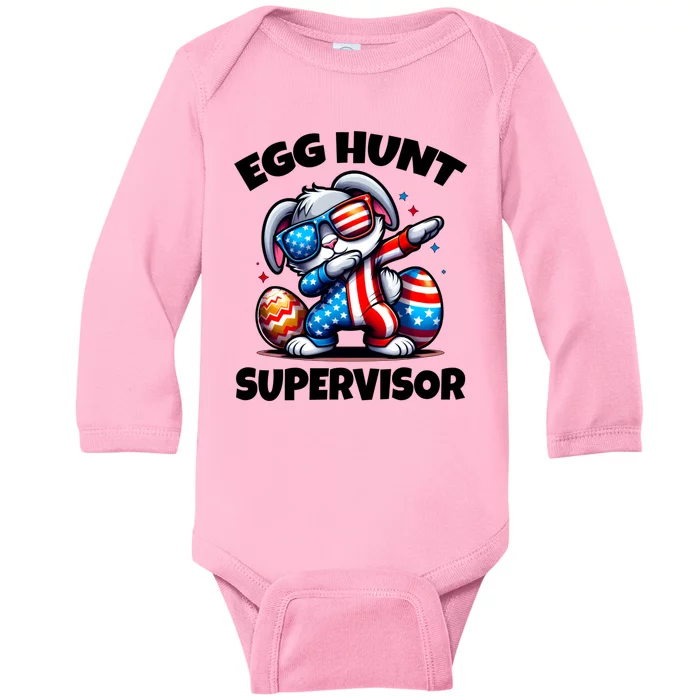 Egg Hunt Supervisor Easter 2024 Family Matching Baby Long Sleeve Bodysuit