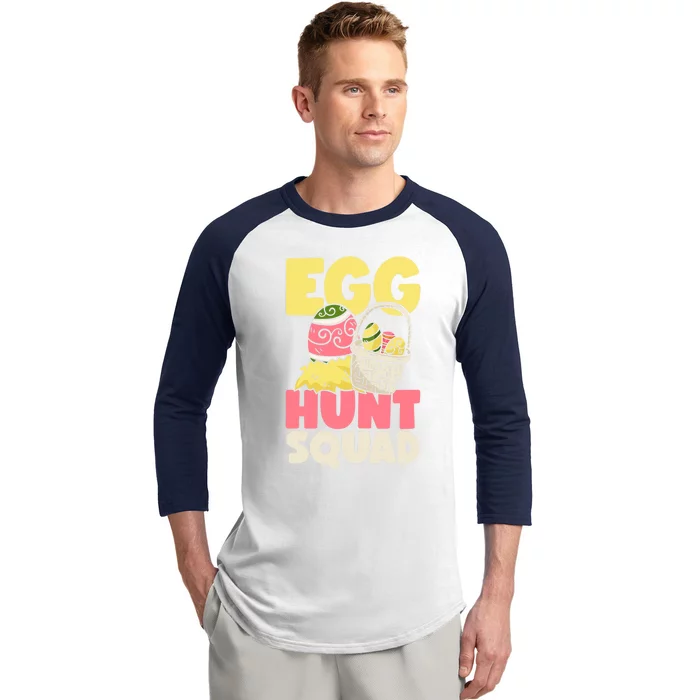 Egg Hunt Squad Easter Eggs Bunny Lover Holy Week Christian Gift Baseball Sleeve Shirt