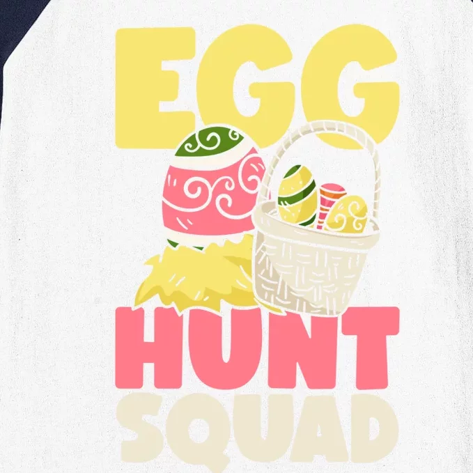 Egg Hunt Squad Easter Eggs Bunny Lover Holy Week Christian Gift Baseball Sleeve Shirt