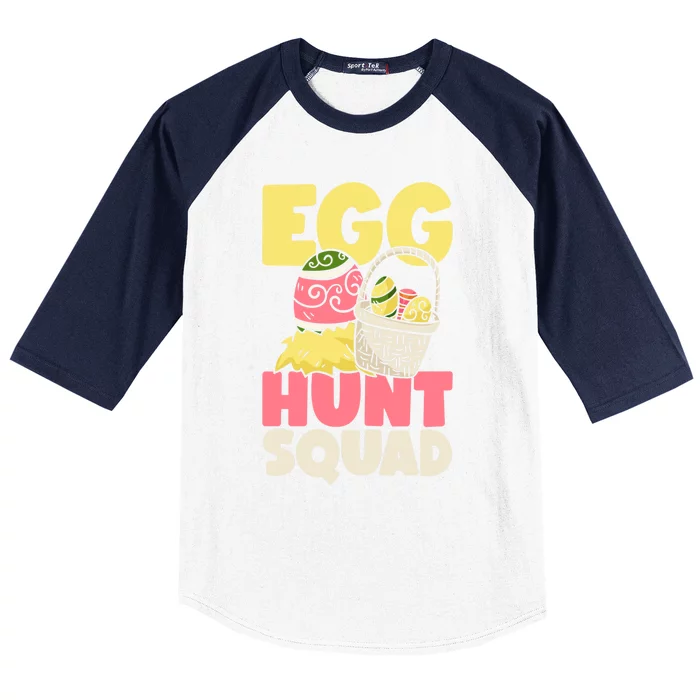 Egg Hunt Squad Easter Eggs Bunny Lover Holy Week Christian Gift Baseball Sleeve Shirt