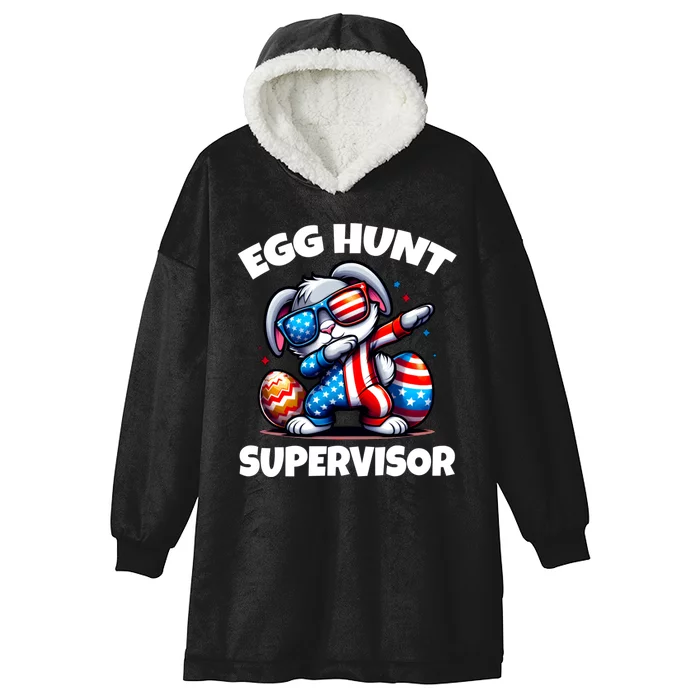 Egg Hunt Supervisor Easter 2024 Family Matching Hooded Wearable Blanket