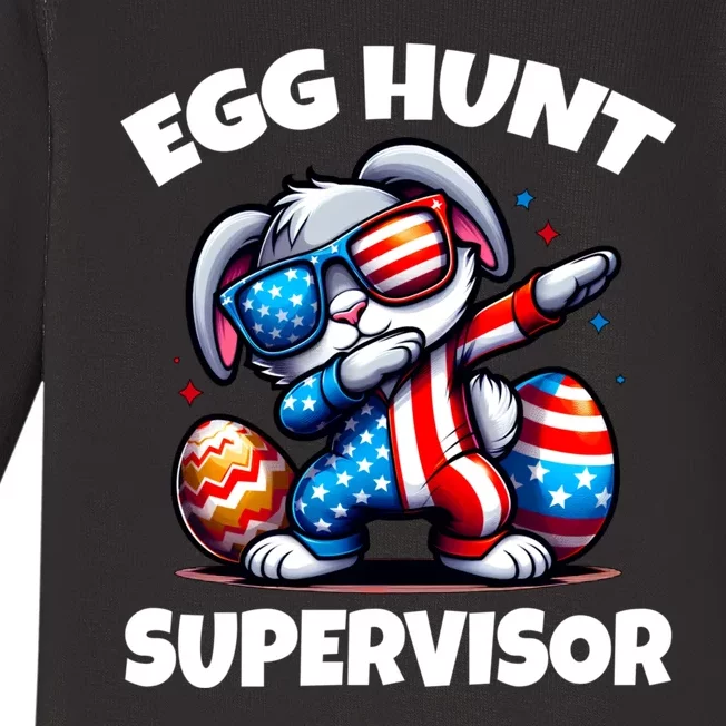 Egg Hunt Supervisor Easter 2024 Family Matching Baby Long Sleeve Bodysuit