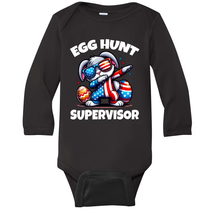 Egg Hunt Supervisor Easter 2024 Family Matching Baby Long Sleeve Bodysuit