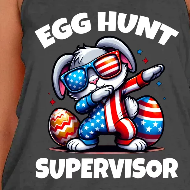 Egg Hunt Supervisor Easter 2024 Family Matching Women's Knotted Racerback Tank