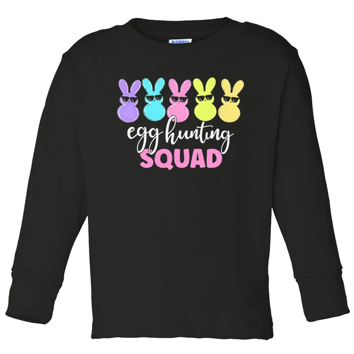 Egg Hunting Squad Crew Family Happy Easter Bunny Toddler Long Sleeve Shirt