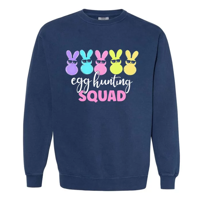 Egg Hunting Squad Crew Family Happy Easter Bunny Garment-Dyed Sweatshirt