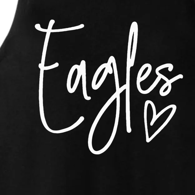 Eagles Heart School Sports Fan Team Spirit Ladies Tri-Blend Wicking Tank