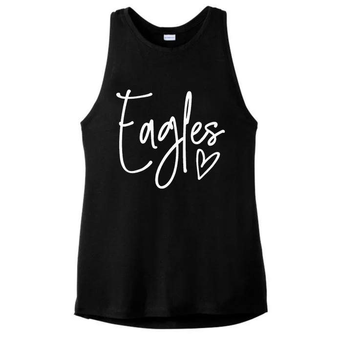 Eagles Heart School Sports Fan Team Spirit Ladies Tri-Blend Wicking Tank