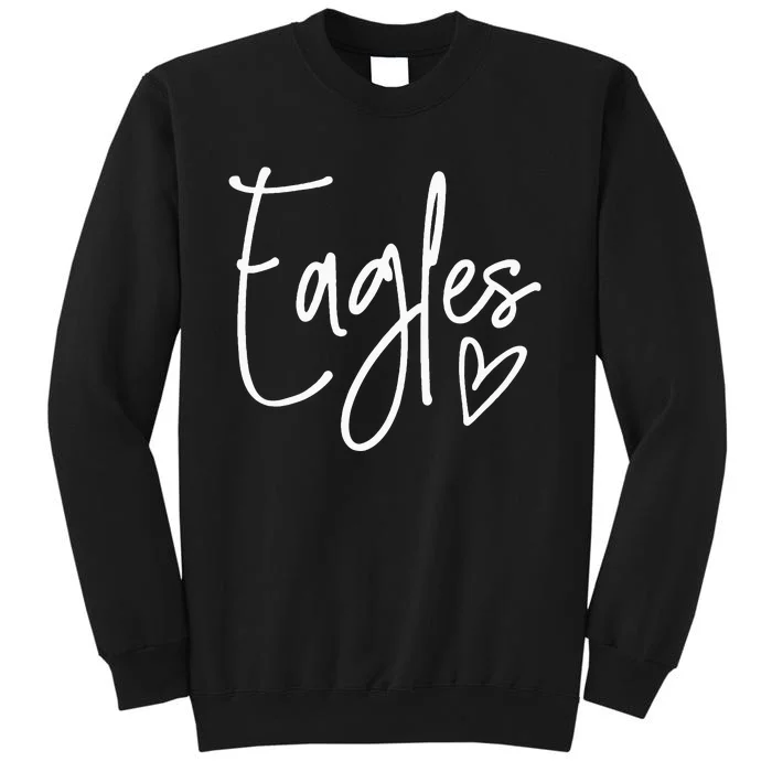 Eagles Heart School Sports Fan Team Spirit Tall Sweatshirt