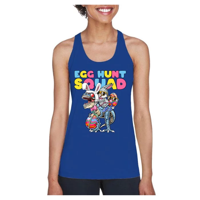 Egg Hunt Squad Easter Bunny Dinosaur Egg Rabbit Ears Costume Gift Women's Racerback Tank