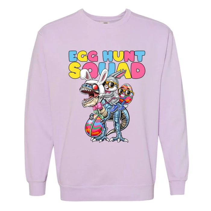 Egg Hunt Squad Easter Bunny Dinosaur Egg Rabbit Ears Costume Gift Garment-Dyed Sweatshirt