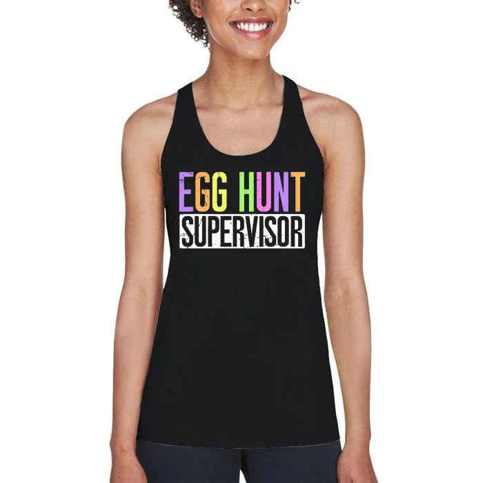 Egg Hunt Supervisor Egg Hunting Party Mom Dad Women's Racerback Tank