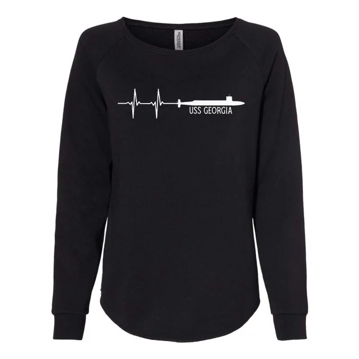 Ekg Heartbeat Uss Georgia Ssgn729 Submarine Womens California Wash Sweatshirt