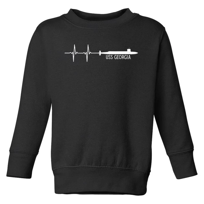 Ekg Heartbeat Uss Georgia Ssgn729 Submarine Toddler Sweatshirt