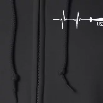 Ekg Heartbeat Uss Georgia Ssgn729 Submarine Full Zip Hoodie