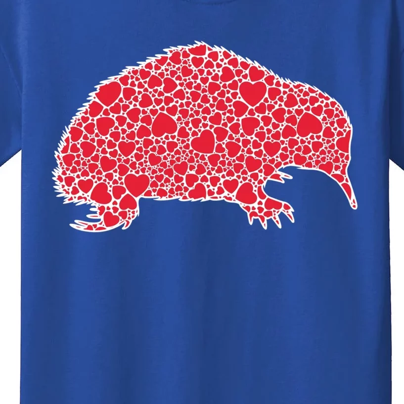 Echidna Hearts Valentine's Day Hedgehog Lover Gift Great Gift Kids T-Shirt