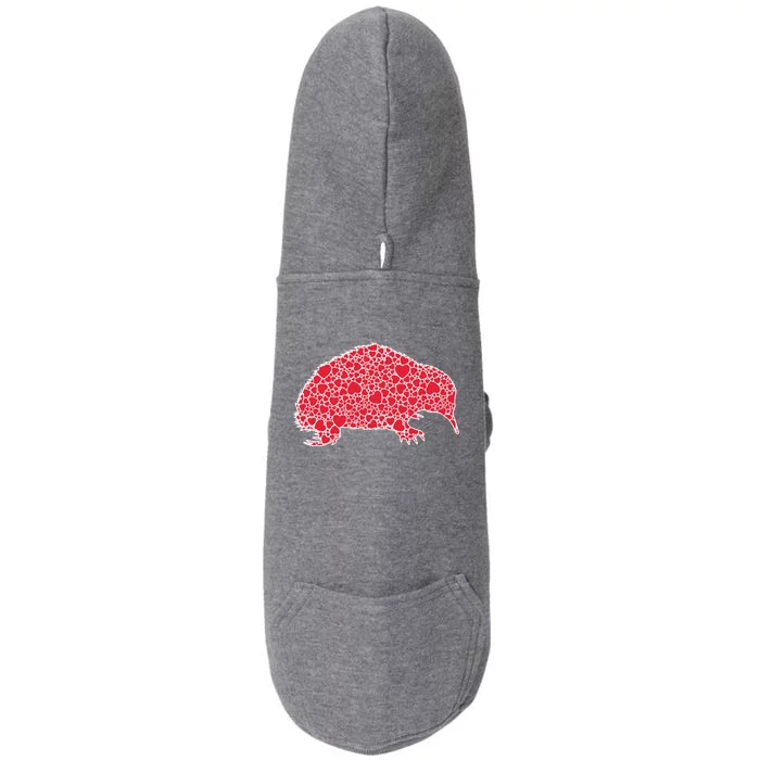 Echidna Hearts Valentine's Day Hedgehog Lover Gift Great Gift Doggie 3-End Fleece Hoodie