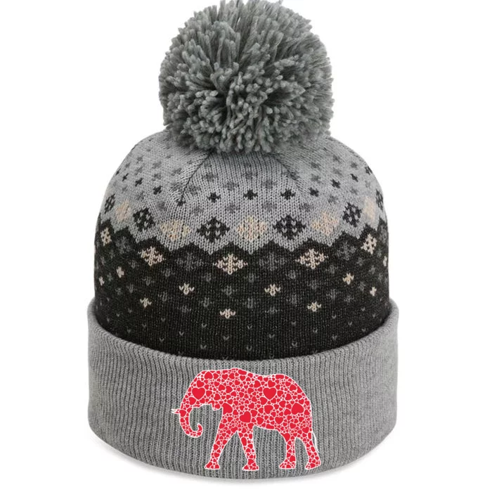 Elephant Hearts Valentine's Day Mammoth Zoo Lover Gift The Baniff Cuffed Pom Beanie