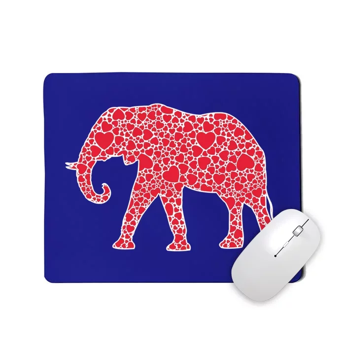 Elephant Hearts Valentine's Day Mammoth Zoo Lover Gift Mousepad