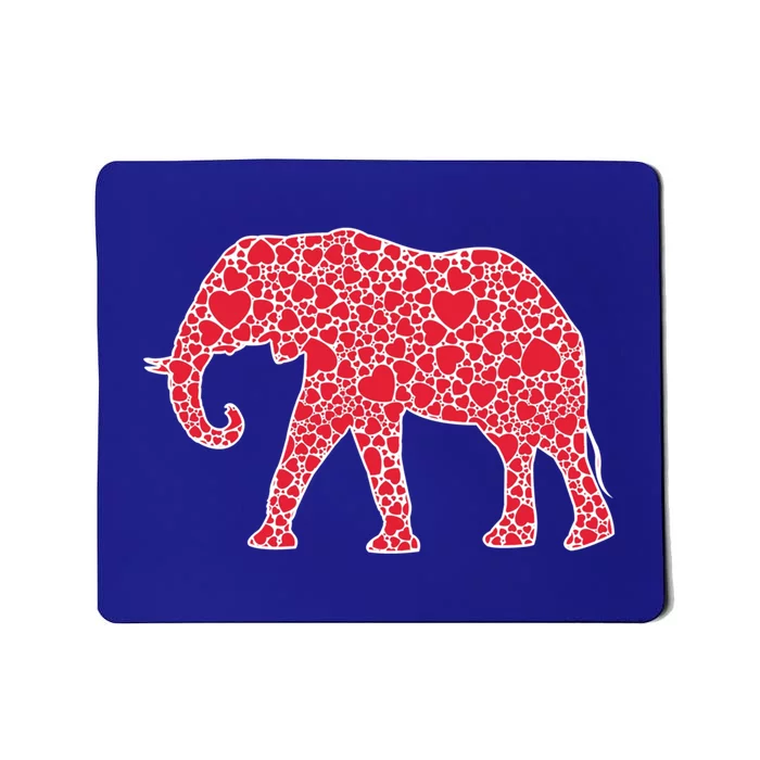 Elephant Hearts Valentine's Day Mammoth Zoo Lover Gift Mousepad