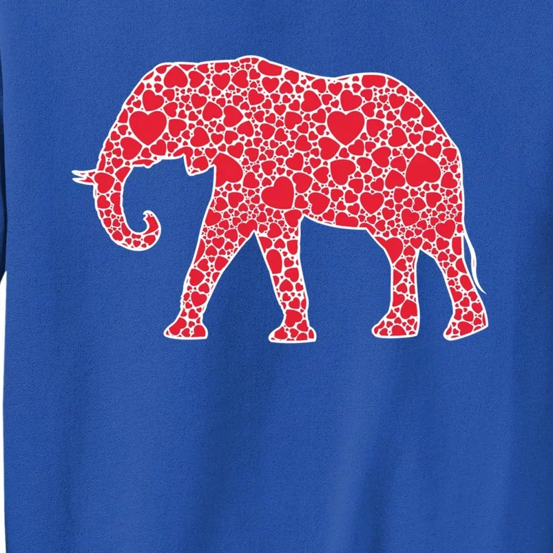 Elephant Hearts Valentine's Day Mammoth Zoo Lover Gift Tall Sweatshirt