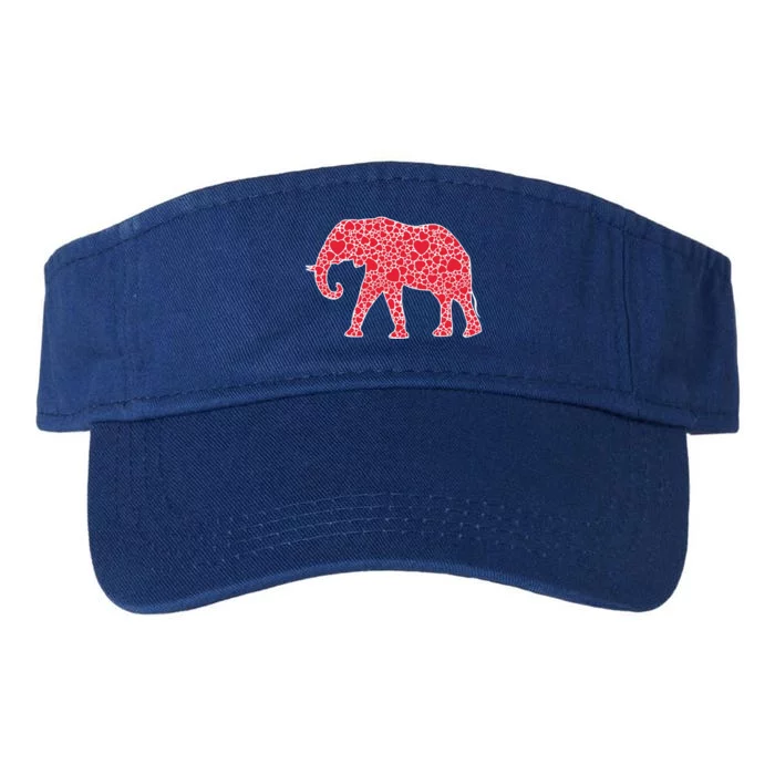 Elephant Hearts Valentine's Day Mammoth Zoo Lover Gift Valucap Bio-Washed Visor