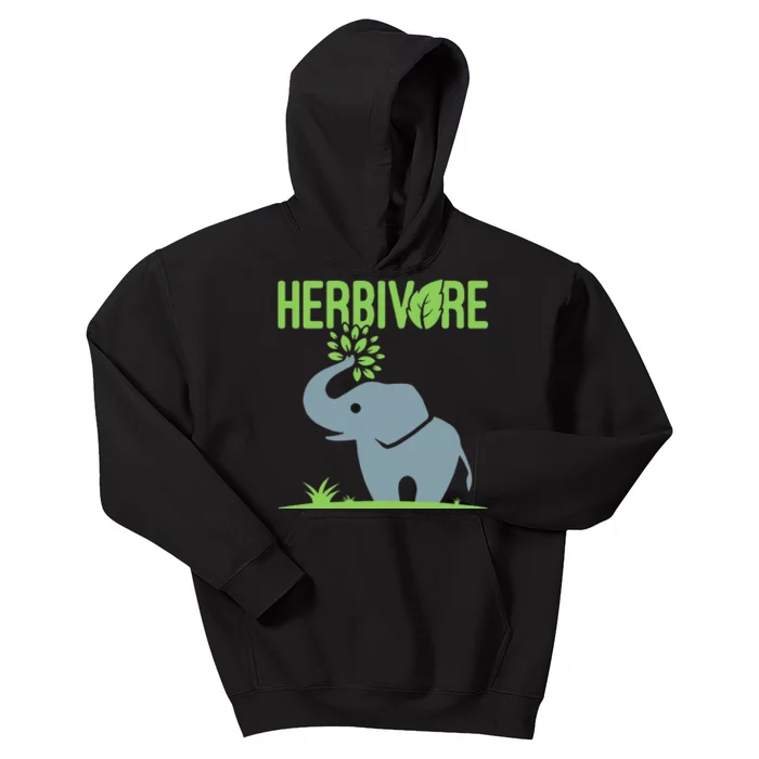 Elephant Herbivore Vegan Vegetarian Cute Kids Hoodie