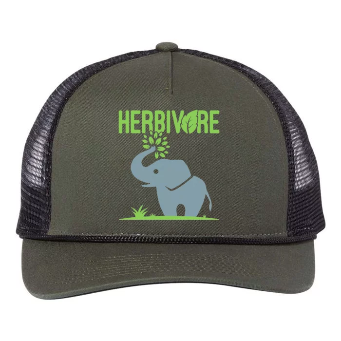 Elephant Herbivore Vegan Vegetarian Cute Retro Rope Trucker Hat Cap