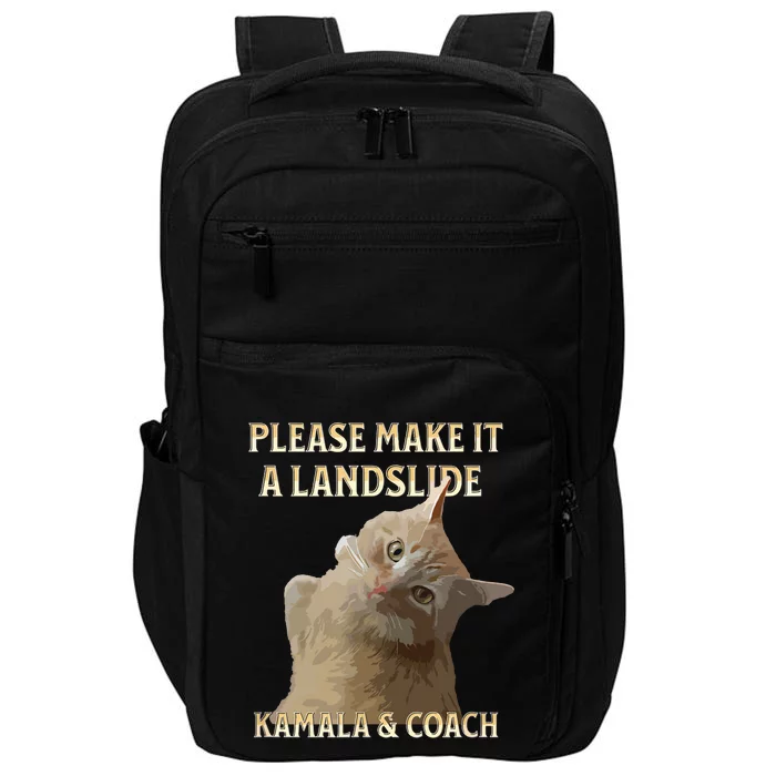 Elect Harris Walz 2024 Cat Please Make It A Landslide Impact Tech Backpack