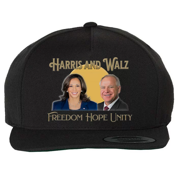 Elect Harris Walz 2024 Kamala And Tim President And Vp Wool Snapback Cap