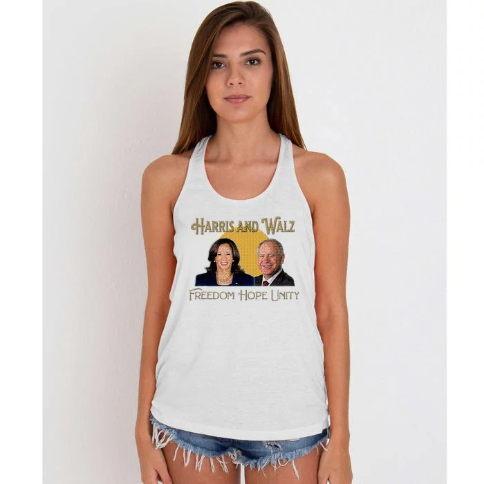 Elect Harris Walz 2024 Kamala And Tim President And Vp Women's Knotted Racerback Tank