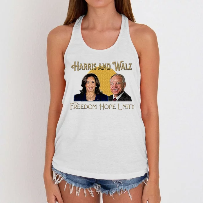 Elect Harris Walz 2024 Kamala And Tim President And Vp Women's Knotted Racerback Tank