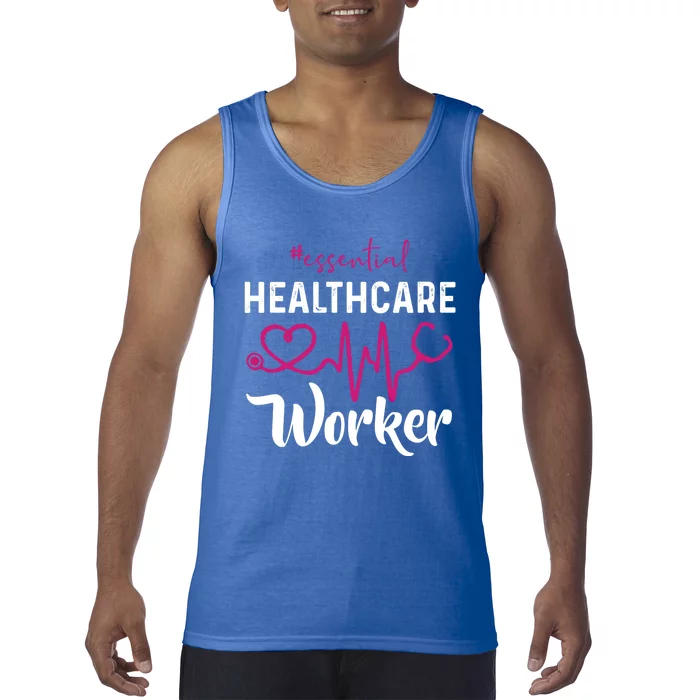 Essential Healthcare Worker Heartbeat Nurse Gift Tank Top