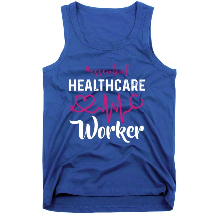 Essential Healthcare Worker Heartbeat Nurse Gift Tank Top