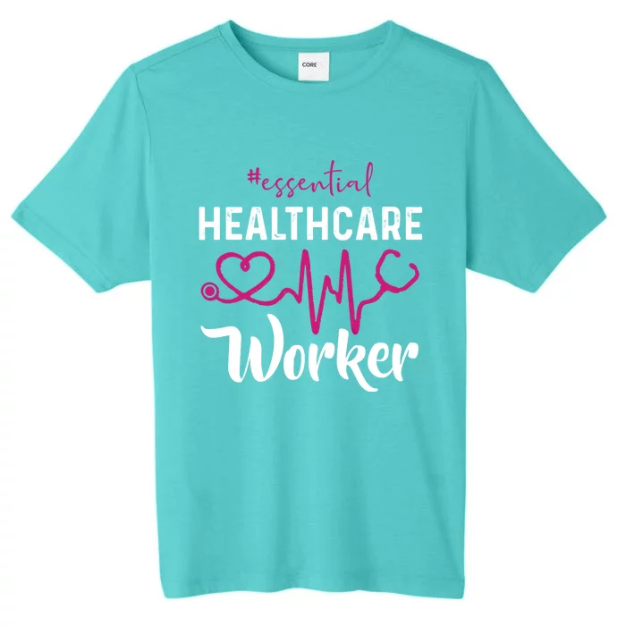 Essential Healthcare Worker Heartbeat Nurse Gift ChromaSoft Performance T-Shirt