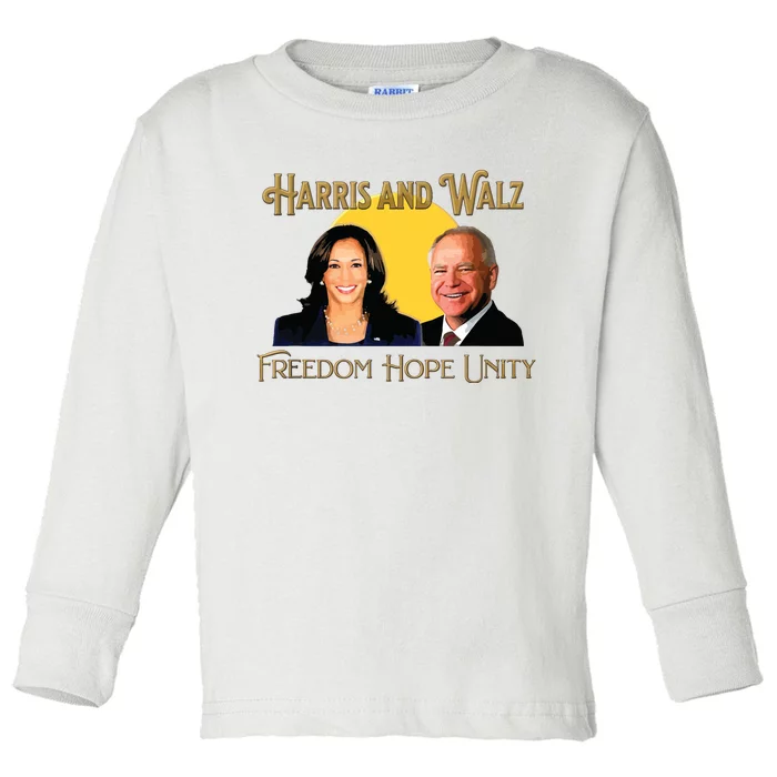 Elect Harris Walz 2024 Kamala And Tim President And Vp Toddler Long Sleeve Shirt