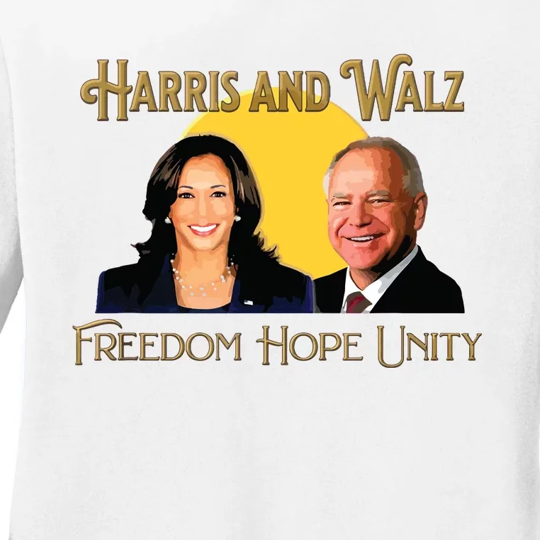 Elect Harris Walz 2024 Kamala And Tim President And Vp Ladies Long Sleeve Shirt